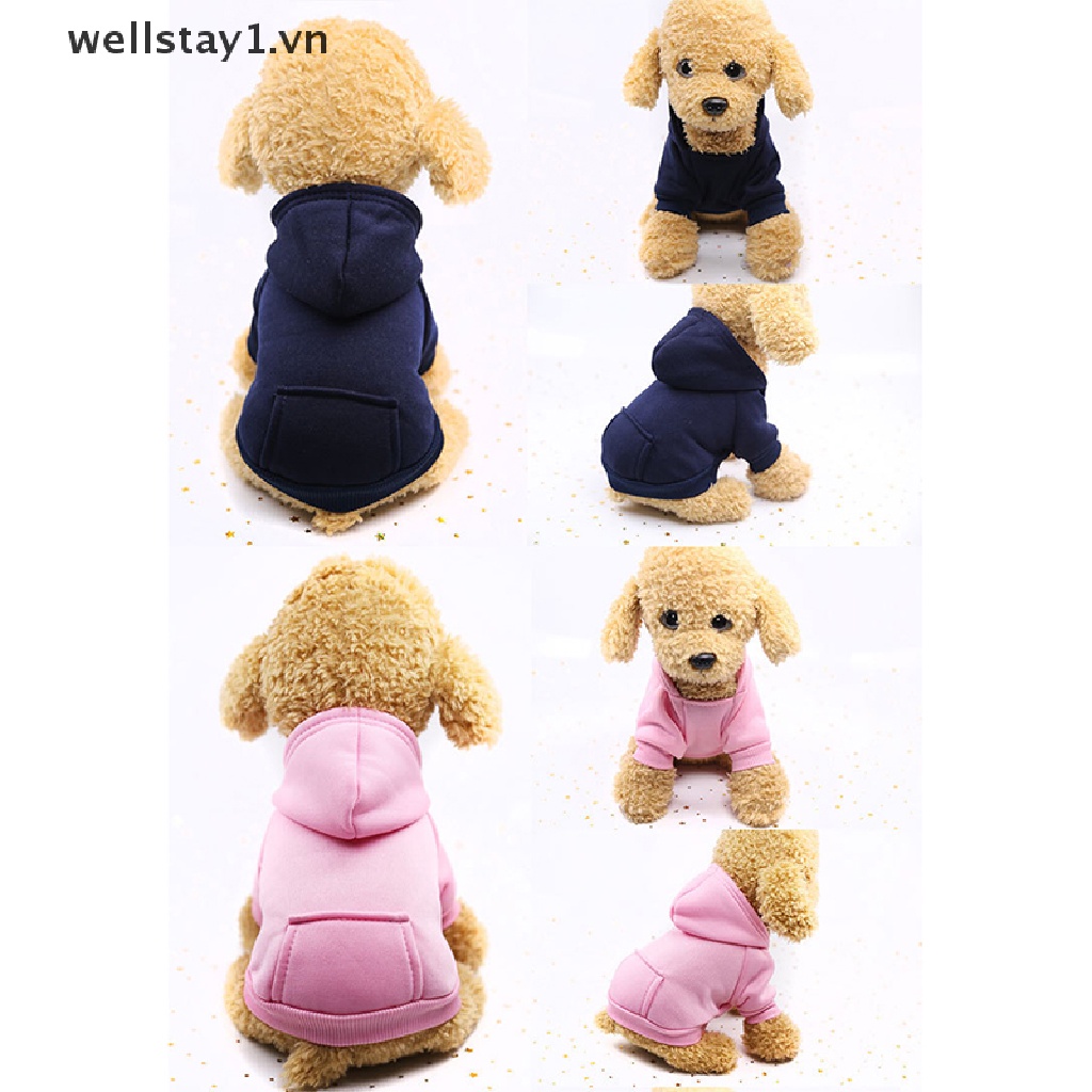 Áo Hoodie Bằng Lông Cừu Mềm Màu Trơn Giữ Ấm Cho Cún Cưng