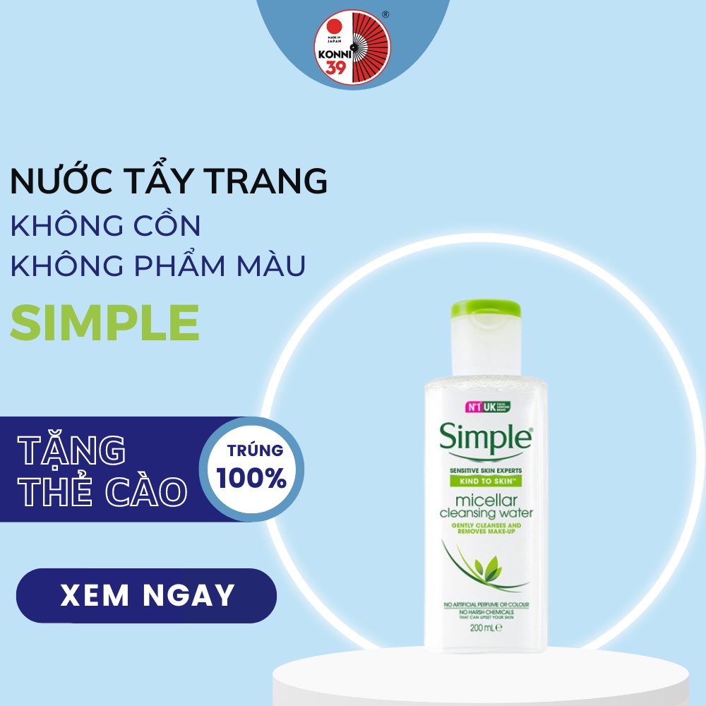 Nước hoa hồng Simple Kind To Skin Soothing Facial Toner 200Ml - Bahachiha