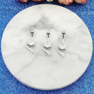 khuyên rốn bạc chuẩn hình hồ ly