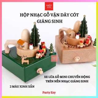 Hộp nhạc gỗ cao cấp vặn dây cót, quà tặng giáng sinh siêu xinh xắn