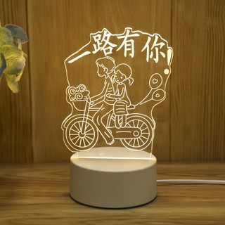 Đèn ngủ led 3d trang trí, quà tặng độc đáo, đế 16 màu