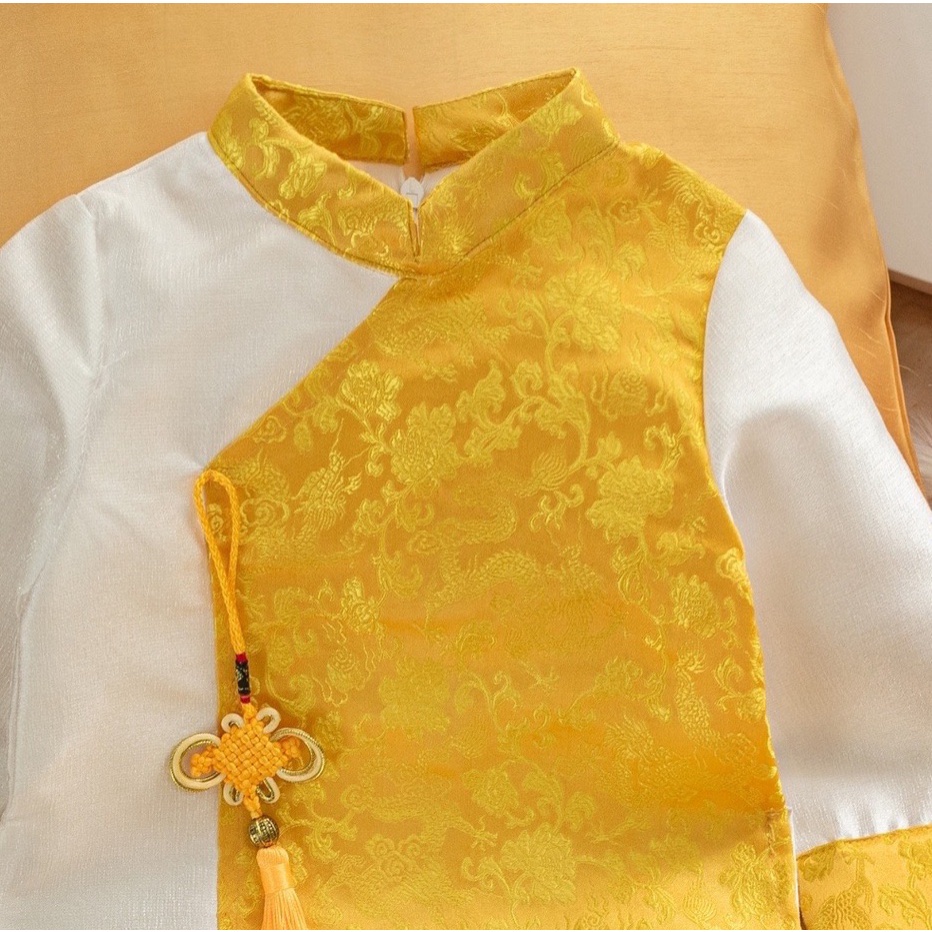 Áo dài cách tân bé trai chất liệu gấm cao cấp ,áo dài cho bé từ 1 đến 9 tuổi MONKEY KIDS