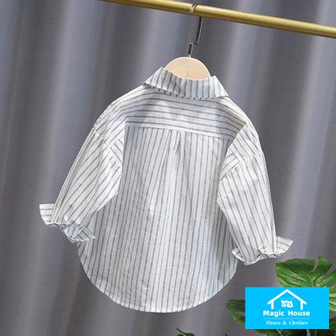 Áo Sơ Mi Tay Dài Phong Cách Hàn Quốc Thời Trang Xuân Thu 2023 Cho Bé Trai