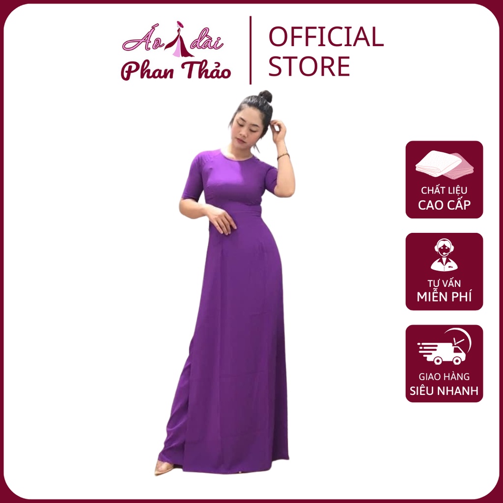 Áo Dài Trơn Màu Tím Huế - Áo Dài Cách Tân Hiện Đại Mới Nhất - Shop PT