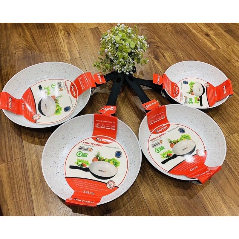 Chảo Chống Dính, Chảo Từ Rapido 26cm, 28cm,Đáy Chấm, Nhôm Đúc Nguyên Khối