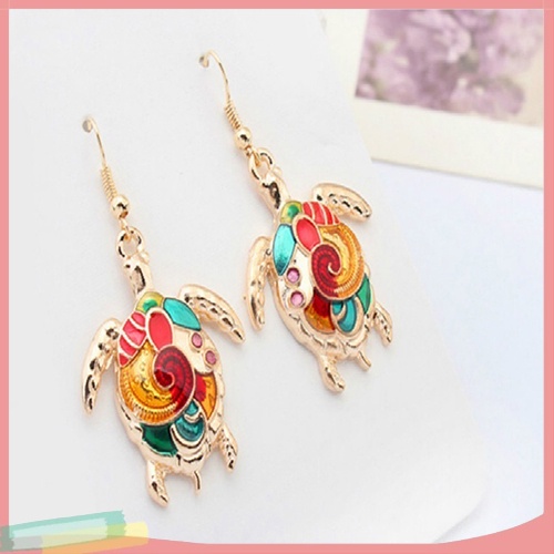 Bộ vòng cổ + Bông Tai Hình Rùa Nhiều Màu