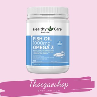 Dầu cá Healthy Care Fish oil 1000mg Omega 3 400v Úc giúp sáng mắt, tốt cho xương khớp và tim mạch, phát triển trí não