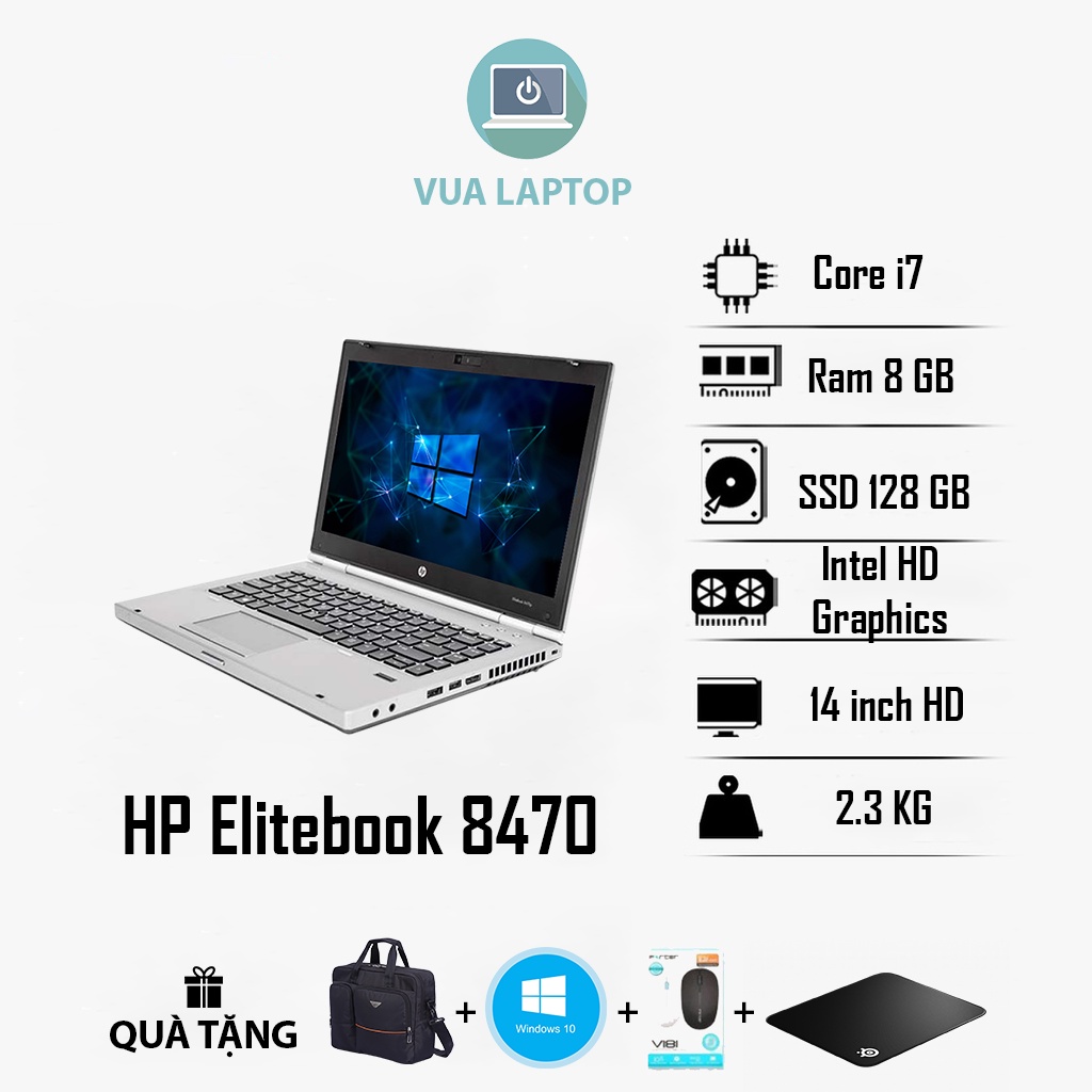 Laptop Củ Rẻ HP 8470 / Core i7 / Ram 8 / SSD / Chơi Game, Làm Việc Mượt Mà