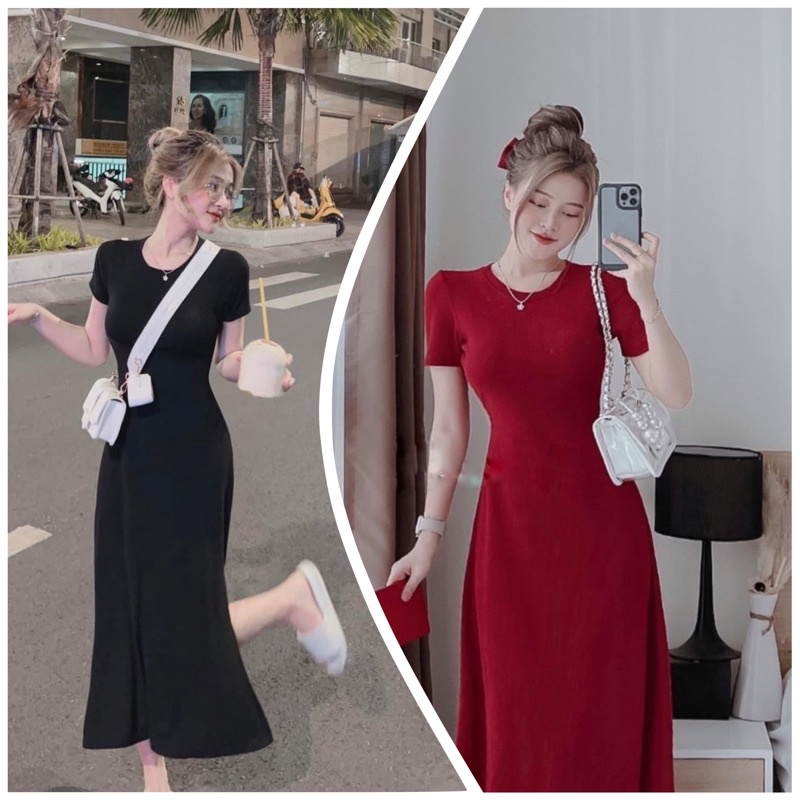 Đầm váy body dáng midi sẻ tà đơn giản siêu tôn dáng -Thời Trang VADA (BĐ05)y | BigBuy360 - bigbuy360.vn