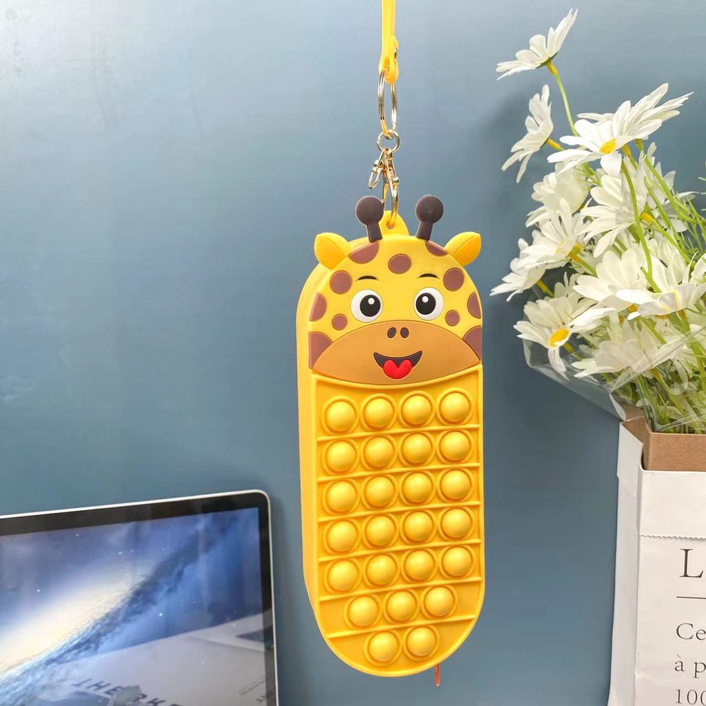 Hộp Đựng Bút Bằng Silicon Đa Năng Họa Tiết Hoạt Hình Dễ Thương Cho Học Sinh Ốp