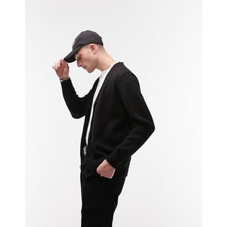 [TOPMAN] Áo cardigan nam đen trơn cá tính, sang xịn