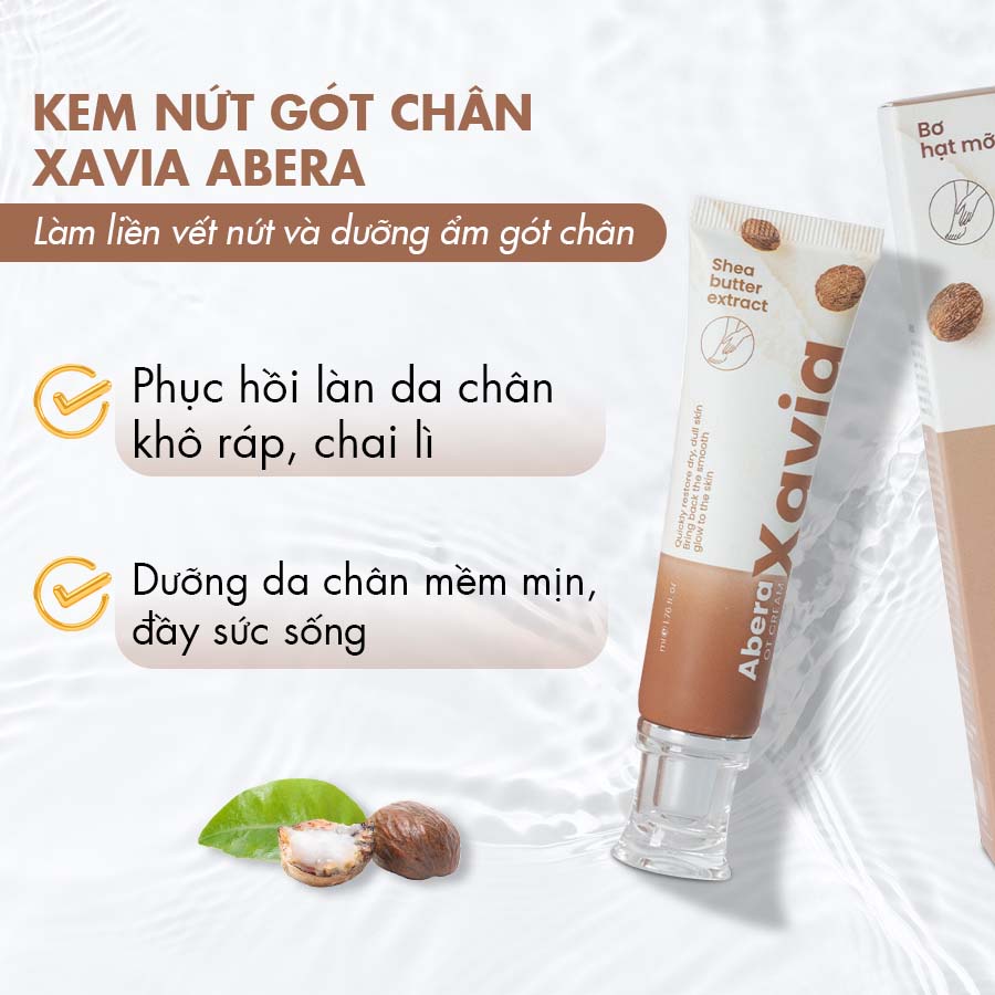 Kem nứt gót chân Xavia Abera 50ml và tẩy tế bào da chết Arian Abera 50ml