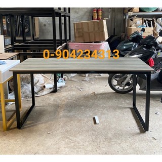 Bàn làm việc chân sắt U dài 1m6 mặt gỗ MDF màu xám