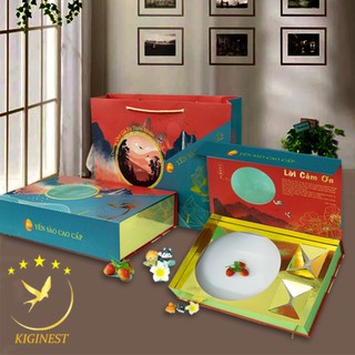 Bộ hộp quà giấy nam châm khay hoa mai 2 khay đường