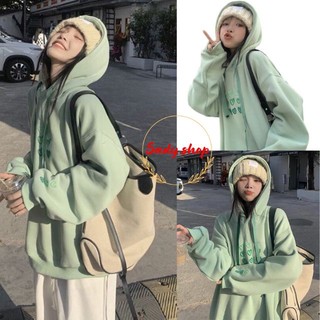 (ANI04) Áo hoodie nữ áo nỉ hàng quảng châu tim xanh lá cute - Sady shop