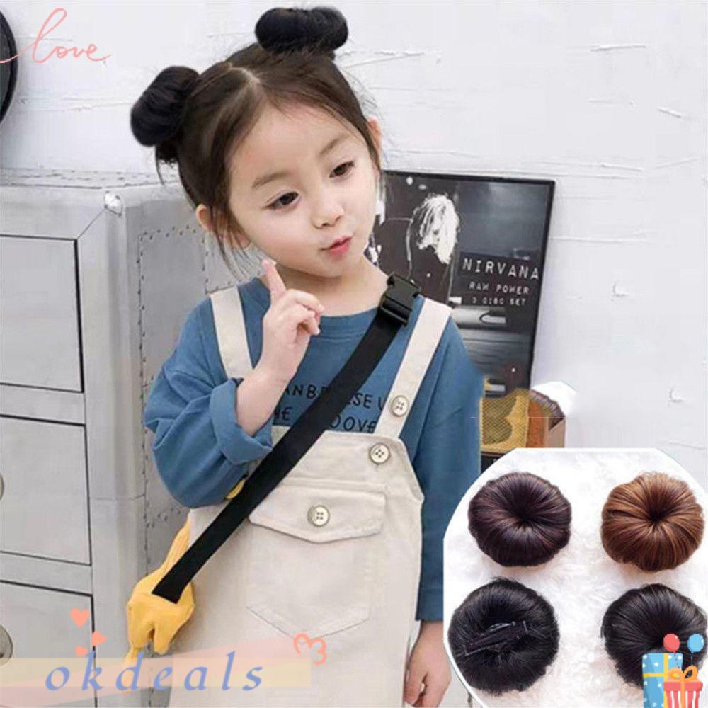 Bộ 2 Tóc Giả Bằng Sợi Tổng Hợp Màu Đen / Nâu Tự Nhiên Cho Nữ