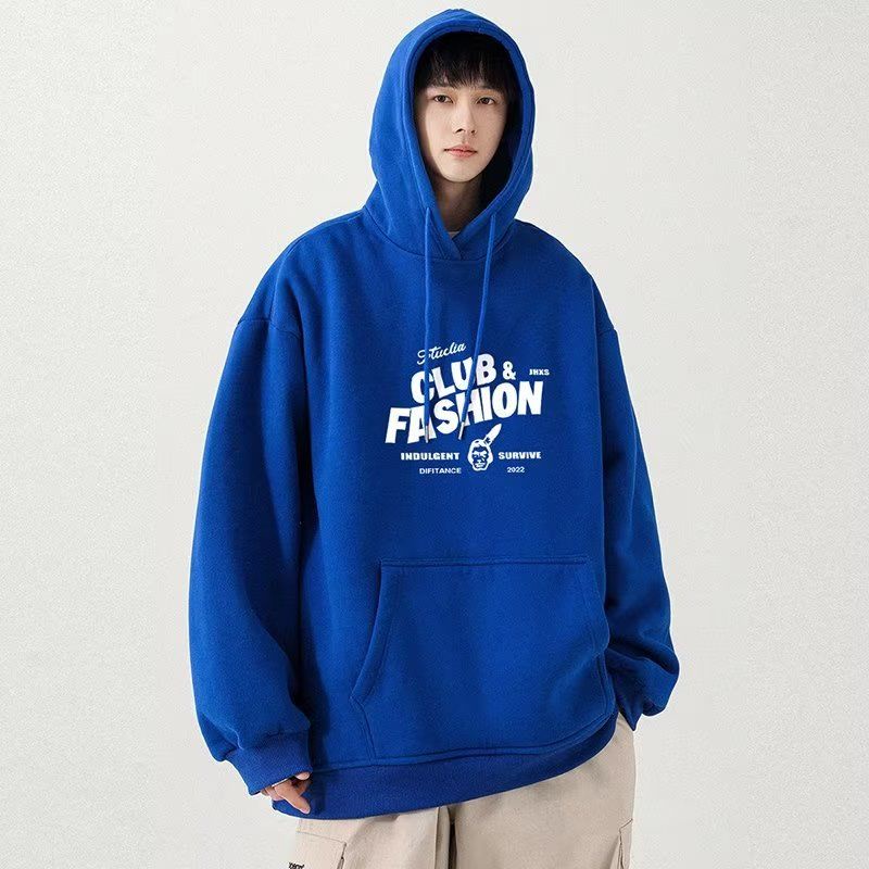 hoodie zip nam áo hoodie nam áo khoác hoodie nam hodie hoodie to hodie nam Áo Khoác Sweater Klein Có Mũ Vải Lông Cừu Dày Dặn Màu Xanh Dương Kiểu Mỹ Mùa Xuân Thu Cho Cặp Đôi WPNU