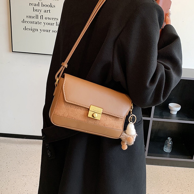 Túi Đeo Chéo Khóa Bấm Phong Cách Đường Phố Cổ Điển Thời Trang Cho Nữ