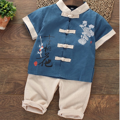 Bộ đồ tết trung hoa bé trai chất đũi mềm mát