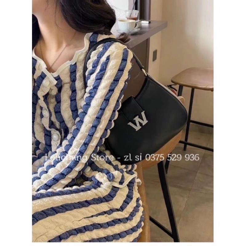 Túi đeo chéo kẹo nách W.A.N đá lấp lánh  cá tính siêu hot