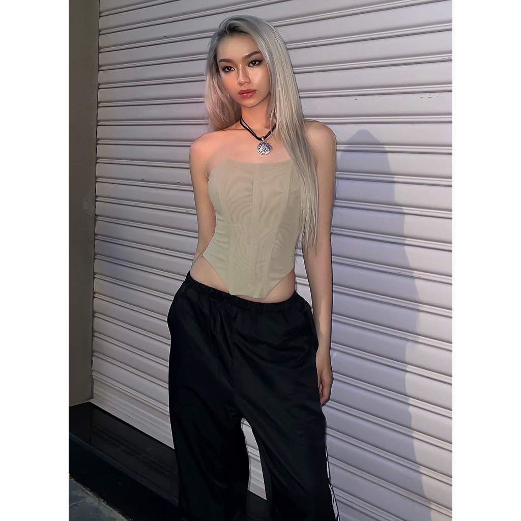 Áo corset lưới dáng dài NUDIST - Tipblu