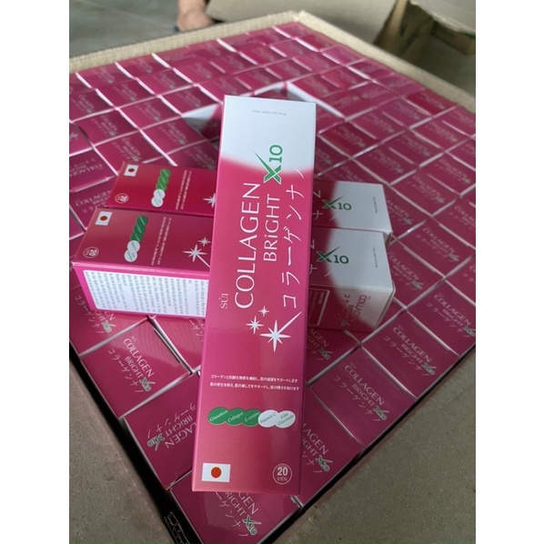 Viên Sủi Trắng Sáng Da Collagen Bright X10 Hộp 20 Viên