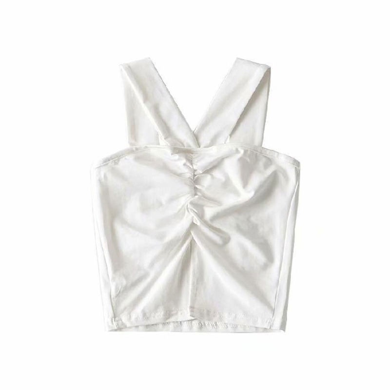 Áo kiểu XINLANYASHE dáng ngắn hở lưng xẻ tà ôm sát cho nữ