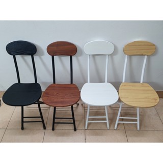 Ghế Gỗ Gấp Gọn Tiện Lợi, Ghế Bàn Ăn Hiện Đại, Khung Thép Chắc Chắn Đa Năng Có Tựa Lưng (4 Màu Trắng, Đen, Gỗ, Nâu)