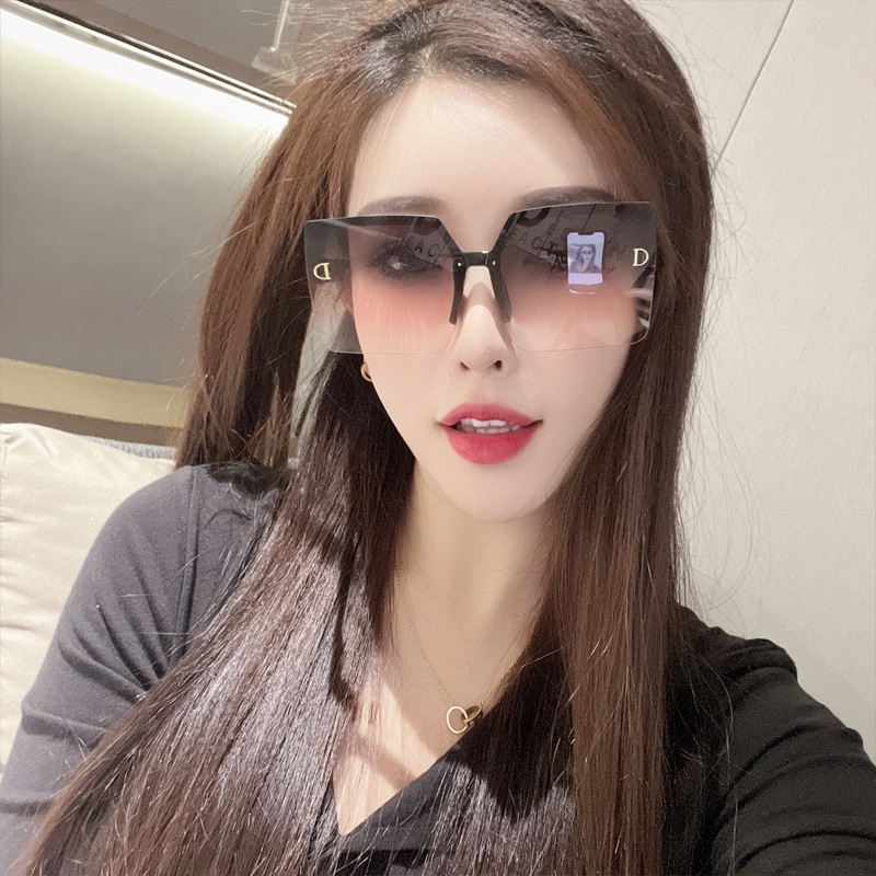 Kính Mát Gọng Vuông In Logo D Phong Cách Vintage Thời Trang Cho Nam Nữ