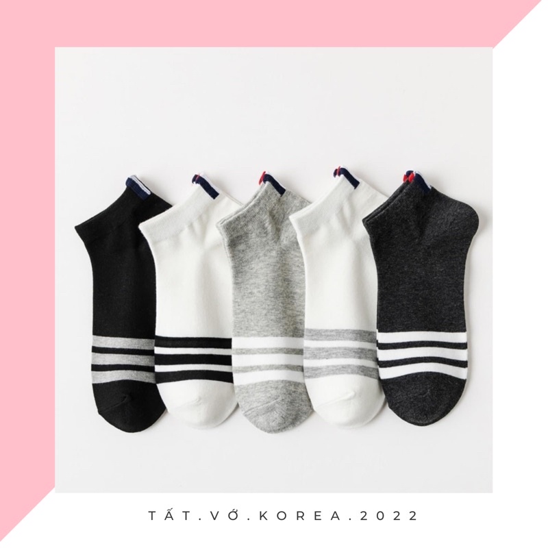 Tất NAM KẺ SỌC TRẮNG ĐẸP CHẤT COTTON XỊN