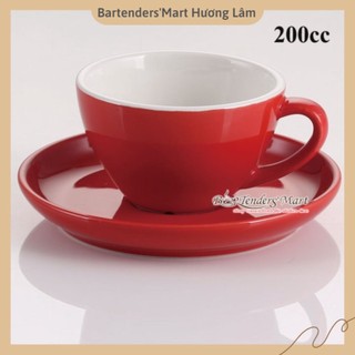 Tách cappuccino bằng sứ yami chuẩn wbc 200cc màu đỏ