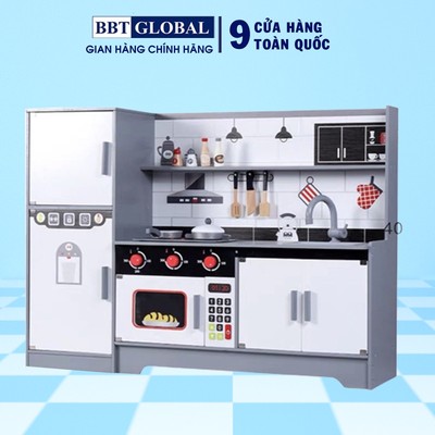 (Tặng tạp dề ) Đồ chơi nấu ăn gỗ cao cấp BBT GLOBAL có đèn và âm thanh MSN22006