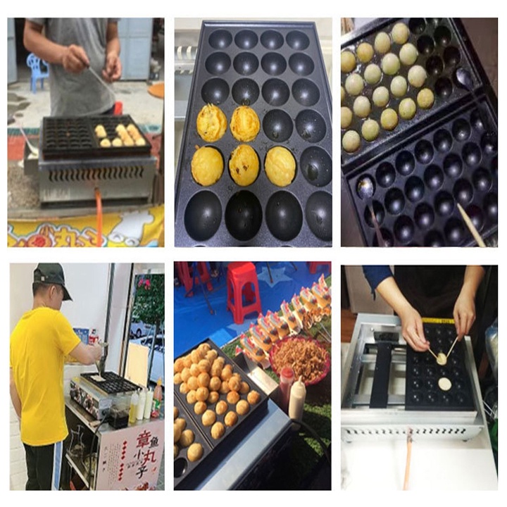 Máy làm bánh bạch tuộc Takoyaki sử dụng Gas khuôn 28 viên [BH 12 Tháng]