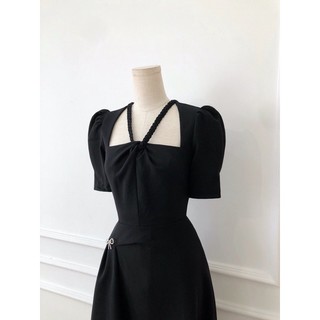 Đầm xòe dây bính tay phồng