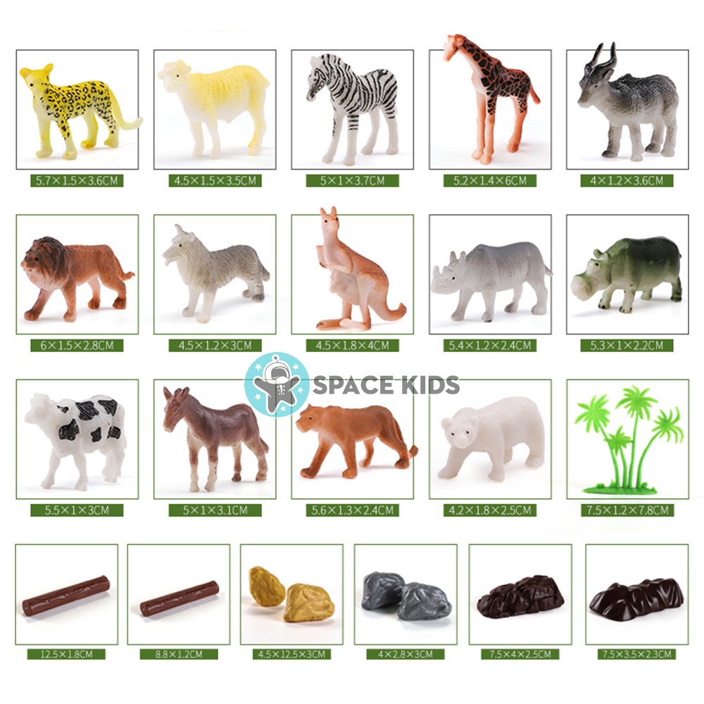 Đồ chơi mô hình con vật 58 chi tiết cho bé khám phá thế giới, bộ thế giới động vật