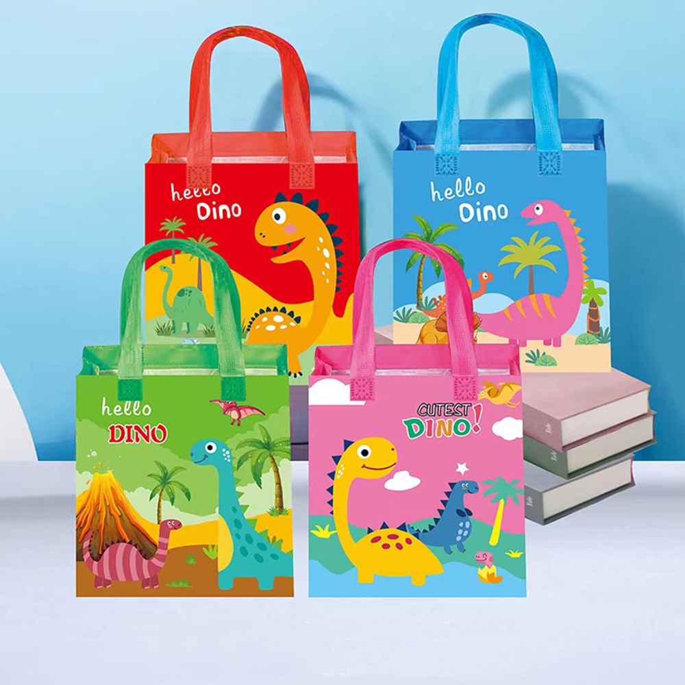 Túi Tote Bằng Vải Không Dệt Có Tay Cầm Họa Tiết Hoạt Hình Cho Tiệc Sinh Nhật