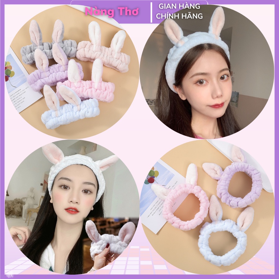 Băng đô nữ Băng đô rửa mặt tai thỏ xinh xắn