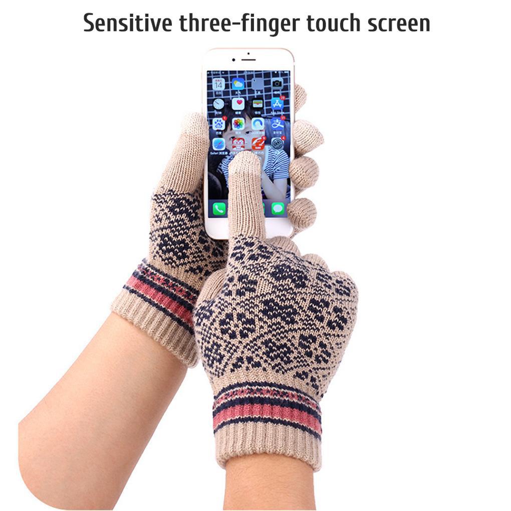 Bộ Khăn Choàng Cổ / Mũ / Găng Tay Giữ Ấm Mùa Đông Bằng Acrylic Dày Mềm Mại