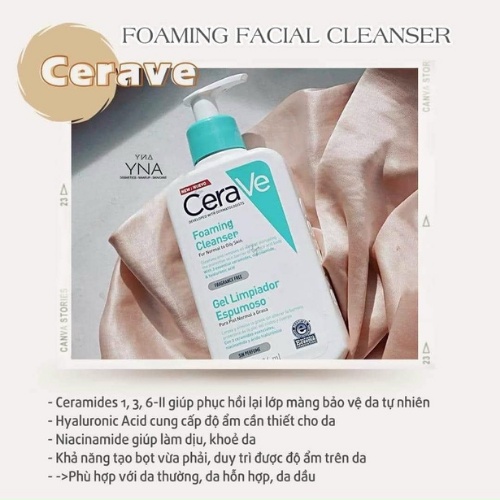 Sữa Rửa Mặt Cerave Dành Cho Da Dầu & Da Khô, Da Mụn 236ml - 473ml, Làm sạch da chuyên sâu, an toàn cho da, luhacosmetics
