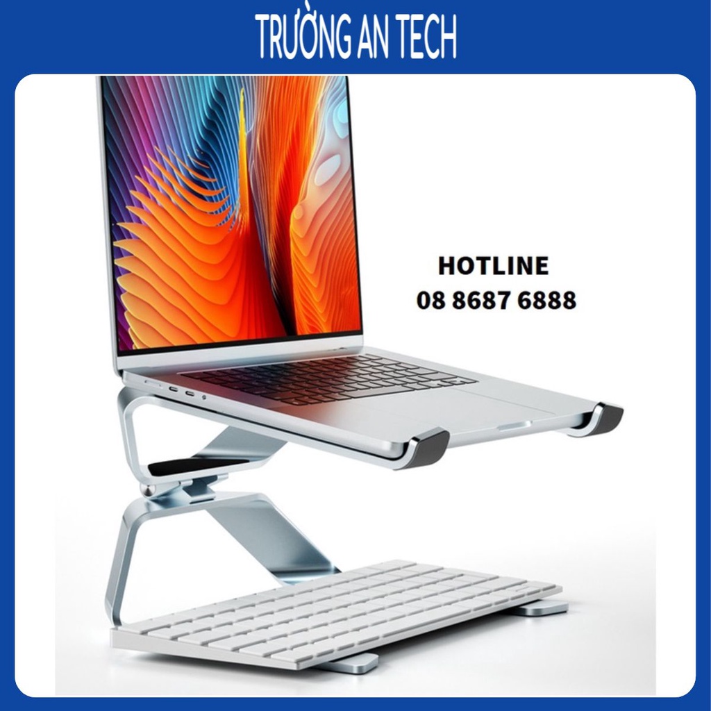 Giá đỡ nâng laptop stand nhôm 2 tầng, công thái học chỉnh góc nghiêng và hỗ trợ tản nhiệt máy tính xách tay P69