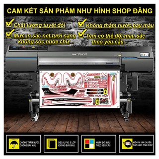 TEM RỜI EXCITER 150 MOVISTAR PHỐI MÀU DÁN XE ĐỎ -