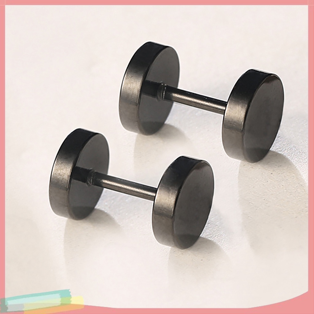 Bông tai hình quả tạ mạ điện thời trang cá tính cho nam