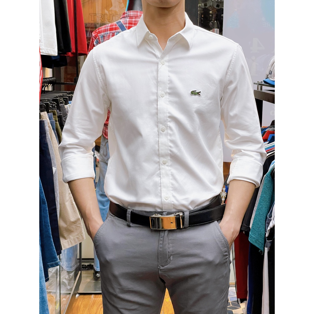 Áo Sơ Mi Nam Dài Tay Màu Trắng Thời Trang Nam Lịch Lãm Size L (65-72KG)