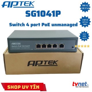 Bộ chia mạng switch aptek sg1041p có 4 cổng poe