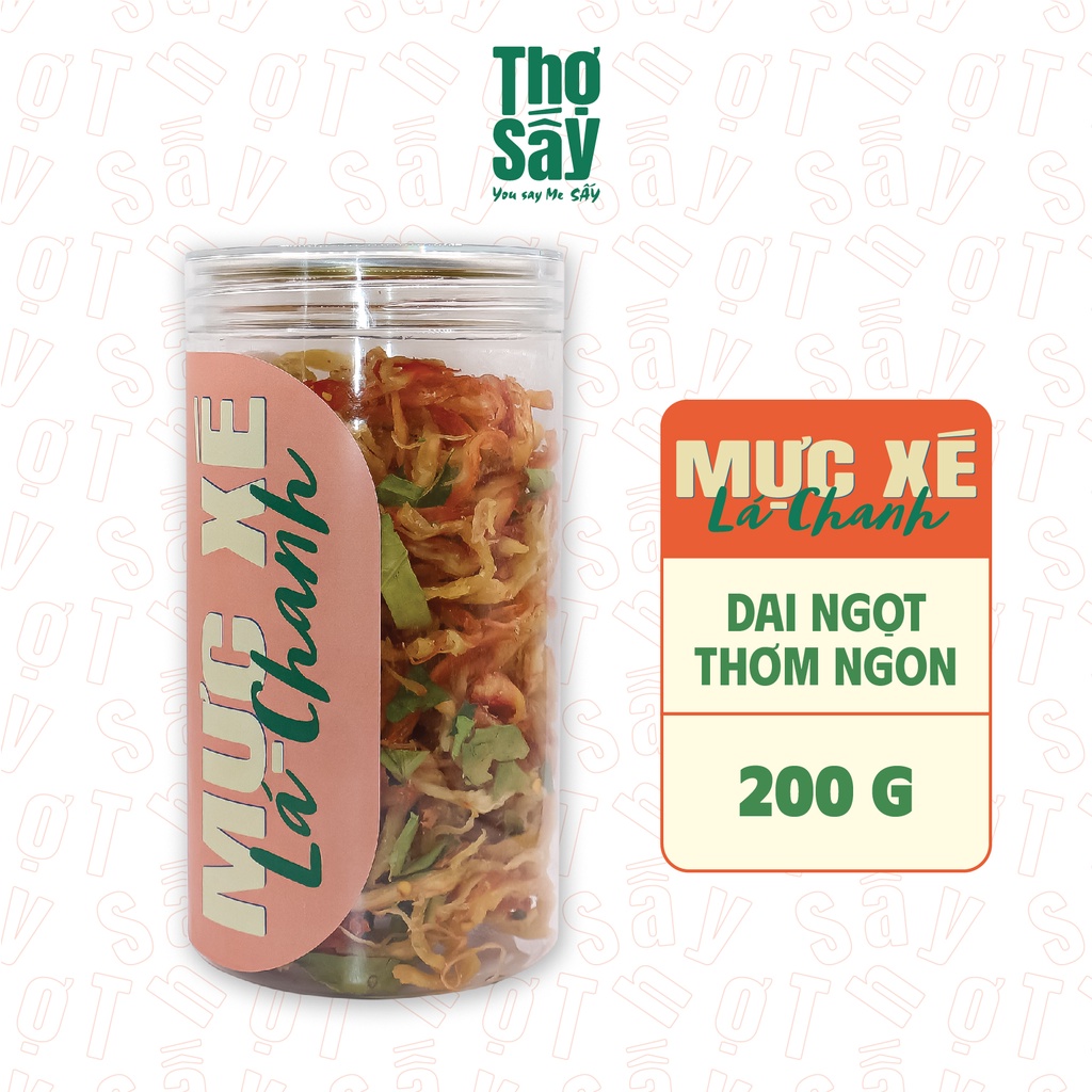 Mực Xé Lá Chanh Thợ Sấy - Hũ 200g