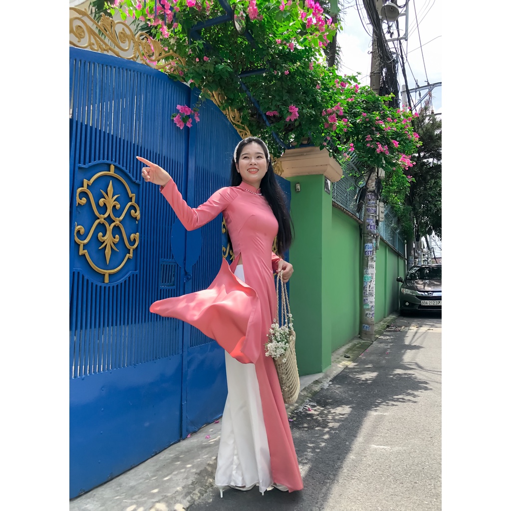 Áo Dài Truyền Thống Lụa Ngọc Trai, Áo Dài Nhã Hồng Đỗ