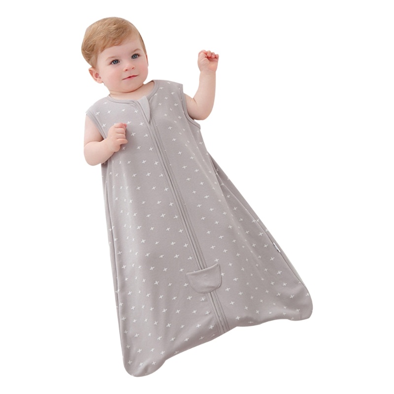 Túi Ngủ Cotton 2 Chiều Không Tay Có Khóa Kéo Dễ Thương Dành Cho Bé