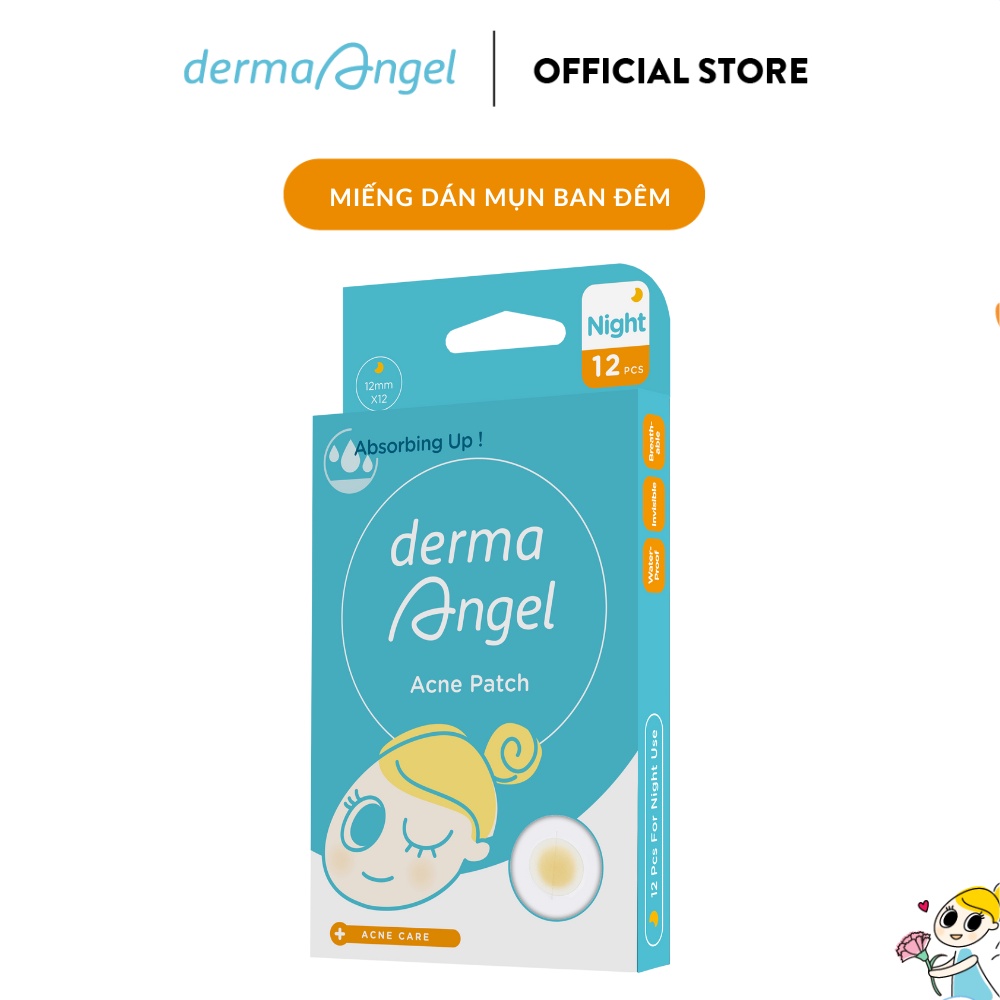 Miếng dán mụn Derma Angel dùng cho ban đêm (12 miếng) 15g