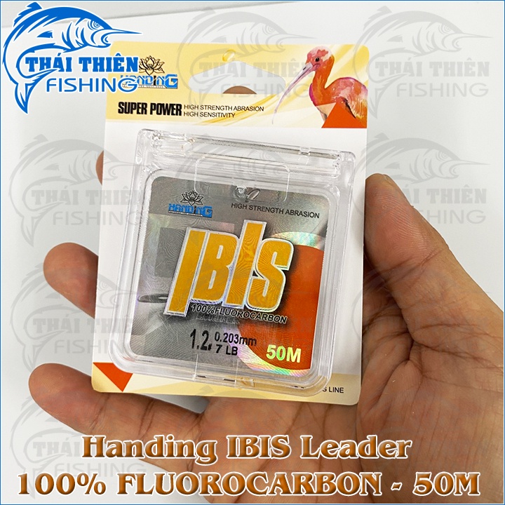 Dây Câu Cá Leader Handing IBIS 100% Fluoro Carbon Cuộn 50m Dùng Làm Thẻo Câu Đài