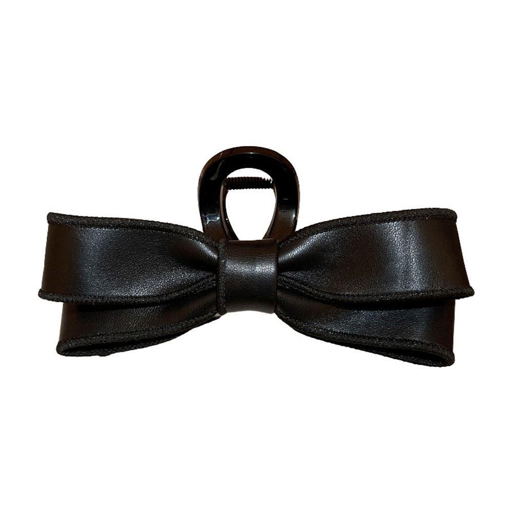 Kẹp Tóc Đuôi Ngựa Bằng Da PU Đính Nơ Cho Nữ